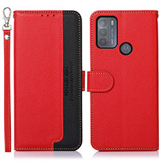Coque Portefeuille Livre Cuir Etui Clapet A09D pour Motorola Moto G50 Rouge