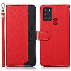 Coque Portefeuille Livre Cuir Etui Clapet A09D pour Samsung Galaxy A21s Rouge
