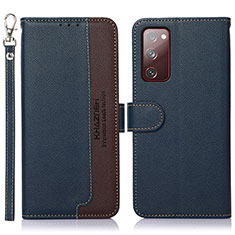 Coque Portefeuille Livre Cuir Etui Clapet A09D pour Samsung Galaxy S20 Lite 5G Bleu