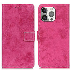 Coque Portefeuille Livre Cuir Etui Clapet A10 pour Apple iPhone 14 Pro Max Rose Rouge