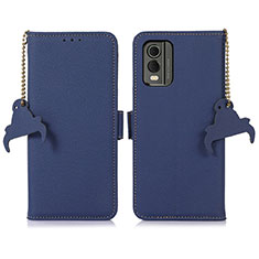 Coque Portefeuille Livre Cuir Etui Clapet A10D pour Nokia C210 Bleu