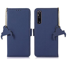Coque Portefeuille Livre Cuir Etui Clapet A10D pour Sony Xperia 1 V Bleu