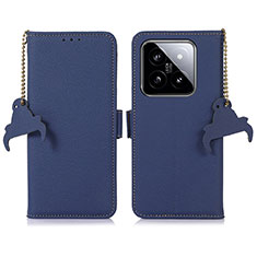 Coque Portefeuille Livre Cuir Etui Clapet A10D pour Xiaomi Mi 14 Pro 5G Bleu