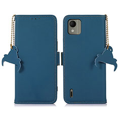 Coque Portefeuille Livre Cuir Etui Clapet A11D pour Nokia C110 Bleu