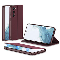 Coque Portefeuille Livre Cuir Etui Clapet AC1 pour Samsung Galaxy S21 5G Rouge