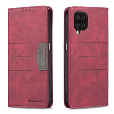 Coque Portefeuille Livre Cuir Etui Clapet B01F pour Samsung Galaxy A12 5G Rouge