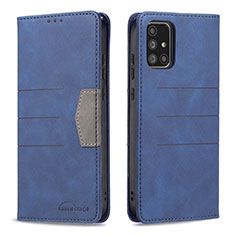 Coque Portefeuille Livre Cuir Etui Clapet B01F pour Samsung Galaxy A71 4G A715 Bleu