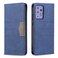 Coque Portefeuille Livre Cuir Etui Clapet B01F pour Samsung Galaxy A72 4G Bleu