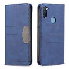 Coque Portefeuille Livre Cuir Etui Clapet B01F pour Samsung Galaxy M11 Bleu