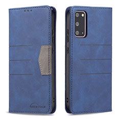 Coque Portefeuille Livre Cuir Etui Clapet B01F pour Samsung Galaxy S20 5G Bleu