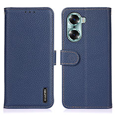 Coque Portefeuille Livre Cuir Etui Clapet B01H pour Huawei Honor 60 Pro 5G Bleu