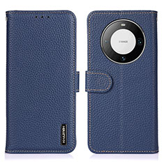 Coque Portefeuille Livre Cuir Etui Clapet B01H pour Huawei Mate 60 Bleu