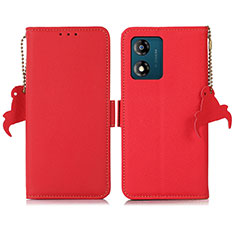 Coque Portefeuille Livre Cuir Etui Clapet B01H pour Motorola Moto E13 Rouge