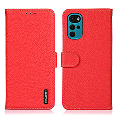 Coque Portefeuille Livre Cuir Etui Clapet B01H pour Motorola Moto G22 Rouge