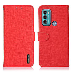 Coque Portefeuille Livre Cuir Etui Clapet B01H pour Motorola Moto G40 Fusion Rouge