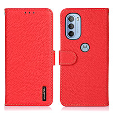 Coque Portefeuille Livre Cuir Etui Clapet B01H pour Motorola Moto G41 Rouge