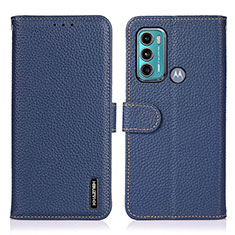 Coque Portefeuille Livre Cuir Etui Clapet B01H pour Motorola Moto G60 Bleu