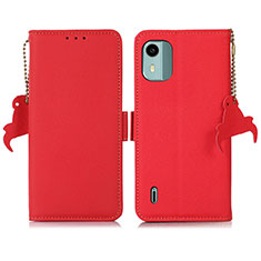 Coque Portefeuille Livre Cuir Etui Clapet B01H pour Nokia C12 Plus Rouge