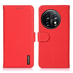 Coque Portefeuille Livre Cuir Etui Clapet B01H pour OnePlus 11 5G Rouge