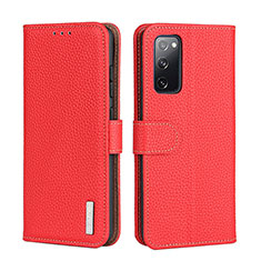 Coque Portefeuille Livre Cuir Etui Clapet B01H pour Samsung Galaxy A03s Rouge