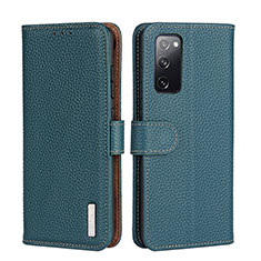 Coque Portefeuille Livre Cuir Etui Clapet B01H pour Samsung Galaxy M02s Vert