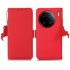 Coque Portefeuille Livre Cuir Etui Clapet B01H pour Vivo X90 Pro+ Plus 5G Rouge