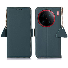 Coque Portefeuille Livre Cuir Etui Clapet B01H pour Vivo X90 Pro+ Plus 5G Vert