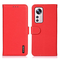 Coque Portefeuille Livre Cuir Etui Clapet B01H pour Xiaomi Mi 12 Lite 5G Rouge