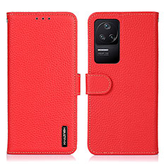 Coque Portefeuille Livre Cuir Etui Clapet B01H pour Xiaomi Poco F4 5G Rouge