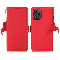 Coque Portefeuille Livre Cuir Etui Clapet B01H pour Xiaomi Poco F5 5G Rouge