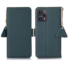 Coque Portefeuille Livre Cuir Etui Clapet B01H pour Xiaomi Poco F5 5G Vert