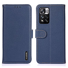Coque Portefeuille Livre Cuir Etui Clapet B01H pour Xiaomi Poco X4 NFC Bleu
