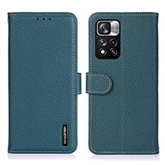Coque Portefeuille Livre Cuir Etui Clapet B01H pour Xiaomi Poco X4 NFC Vert