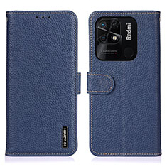 Coque Portefeuille Livre Cuir Etui Clapet B01H pour Xiaomi Redmi 10C 4G Bleu