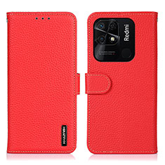 Coque Portefeuille Livre Cuir Etui Clapet B01H pour Xiaomi Redmi 10C 4G Rouge