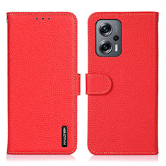 Coque Portefeuille Livre Cuir Etui Clapet B01H pour Xiaomi Redmi Note 11T Pro 5G Rouge