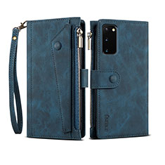 Coque Portefeuille Livre Cuir Etui Clapet B01S pour Samsung Galaxy S20 5G Bleu