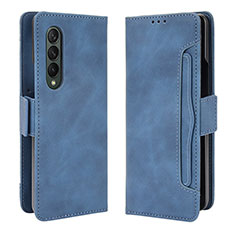 Coque Portefeuille Livre Cuir Etui Clapet B01Y pour Samsung Galaxy Z Fold3 5G Bleu