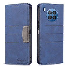 Coque Portefeuille Livre Cuir Etui Clapet B02F pour Huawei Honor 50 Lite Bleu