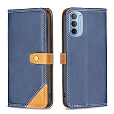 Coque Portefeuille Livre Cuir Etui Clapet B02F pour Motorola Moto G41 Bleu
