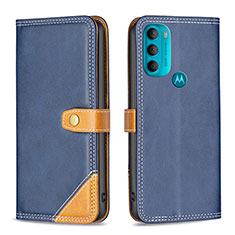 Coque Portefeuille Livre Cuir Etui Clapet B02F pour Motorola Moto G71 5G Bleu