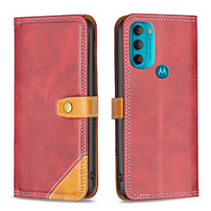 Coque Portefeuille Livre Cuir Etui Clapet B02F pour Motorola Moto G71 5G Rouge