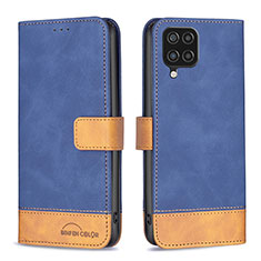 Coque Portefeuille Livre Cuir Etui Clapet B02F pour Samsung Galaxy A12 5G Bleu