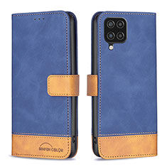 Coque Portefeuille Livre Cuir Etui Clapet B02F pour Samsung Galaxy A12 Nacho Bleu
