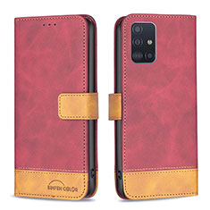 Coque Portefeuille Livre Cuir Etui Clapet B02F pour Samsung Galaxy A51 4G Rouge