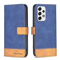 Coque Portefeuille Livre Cuir Etui Clapet B02F pour Samsung Galaxy A53 5G Bleu