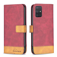 Coque Portefeuille Livre Cuir Etui Clapet B02F pour Samsung Galaxy A71 4G A715 Rouge