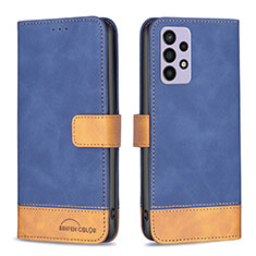 Coque Portefeuille Livre Cuir Etui Clapet B02F pour Samsung Galaxy A72 5G Bleu