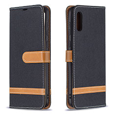 Coque Portefeuille Livre Cuir Etui Clapet B02F pour Samsung Galaxy M02 Noir