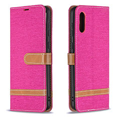 Coque Portefeuille Livre Cuir Etui Clapet B02F pour Samsung Galaxy M02 Rose Rouge